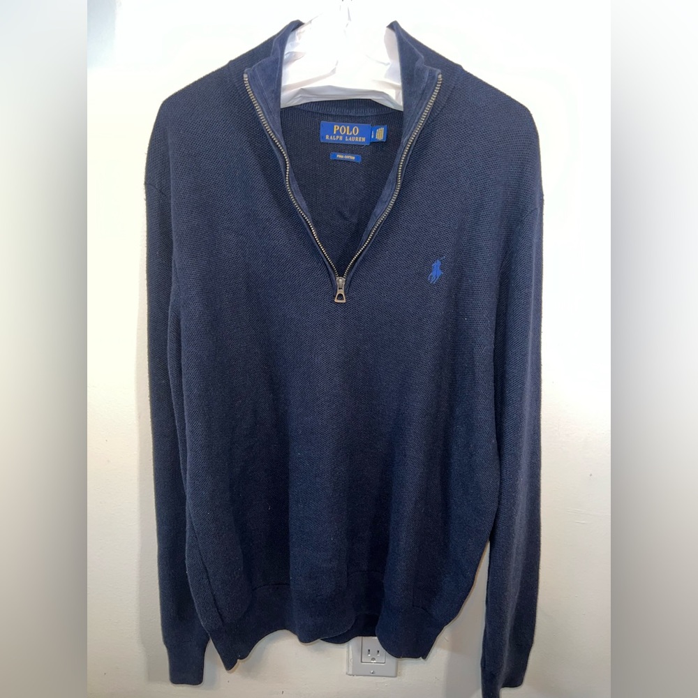 Kids Ralph Lauren Polo quarter zip - navy blue size large